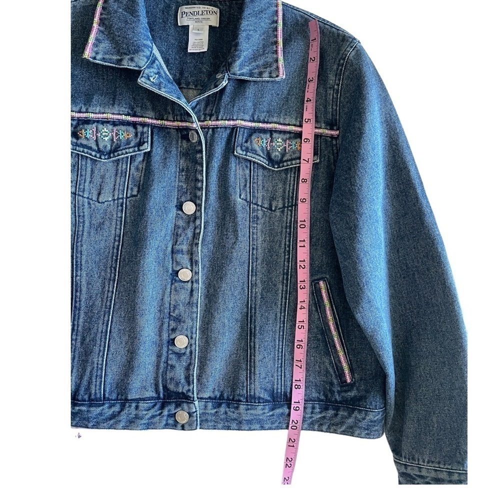 Pendleton Women's Beaded Denim Jacket, Size Petite Large - Picture 14 of 16